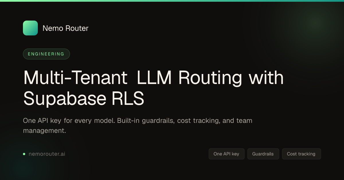 Multi-Tenant LLM Routing with Supabase RLS