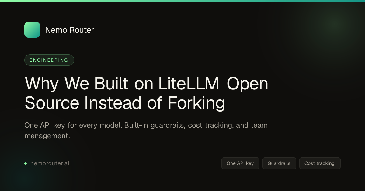 Why We Built on LiteLLM Open Source Instead of Forking