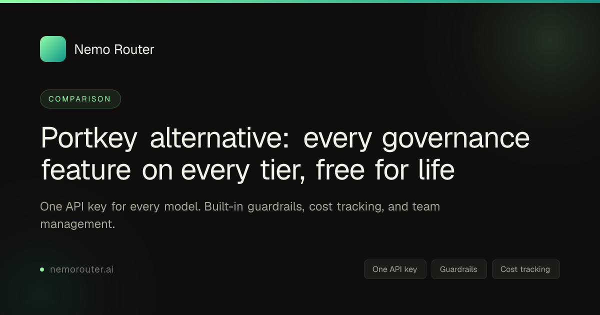 Portkey alternative: every governance feature on every tier, free for life